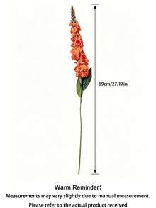 Artificial Goldfish Orange Flower, Artificial Delphinium Flower, Party Center Flower Arrangement Decor For Autumn, Halloween, Wedding, Home, Harvest, And Farm, Table Decor, Outdoor Garden Decor - Orange - View 2
