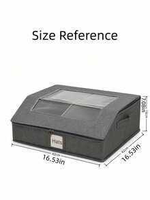 1PC Hat Storage Box Visible Multi Function Large Capacity Foldable Baseball Cap Organizer With Lid Dustproof For Home Closet Bedroom Entryway Travel Durable Stackable Space Saving Clear Window Quick Access - Dark Grey - View 8