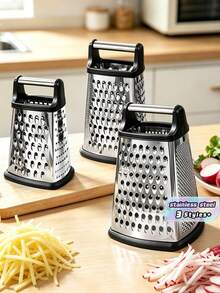 Multi-Functional Four-Sided Grater, Stainless Steel Arc-Shaped Four-Sided Grater, Slicing And Shavings, Suitable For Grilling Ginger, Garlic, Cucumber, Carrot, Cheese, Potato And Other Fruits And Vegetables, Multi-Functional Kitchen Small Tool - Multicolor - View 1
