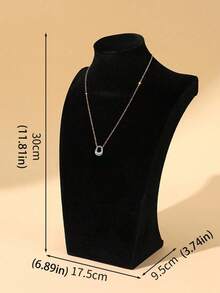1-Piece Velvet Jewelry Display Mannequin, Necklace Stand, Jewelry Neck Model Hanger, Countertop Or Showcase Jewelry Necklace Display Prop, Organizing Rack - High dark gray - View 4