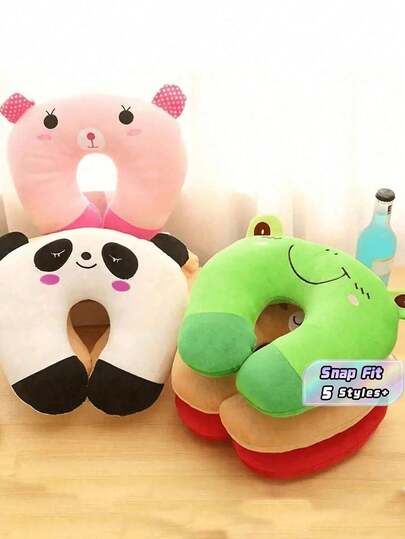U-Shaped Pillow, Cute Cartoon Animal Printing Soft And Comfortable Pillow, Suitable For Home Travel Plane Car, Cute Animal Printing Pillow, Neck Support Cushion, Soft And Comfortable Travel Pillow Accessories