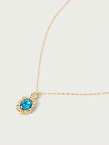 Glisma 18K Glass Diamond Necklace - Gold - View 12