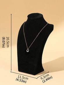 1-Piece Velvet Jewelry Display Mannequin, Necklace Stand, Jewelry Neck Model Hanger, Countertop Or Showcase Jewelry Necklace Display Prop, Organizing Rack - High dark gray - View 6