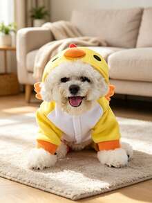 1件 S-XL 聚酯纖維恐龍圖案紫色寵物連帽衛衣服裝，適合小型犬，萬聖節派對冬季保暖可愛小狗套裝 - E - 查看 2