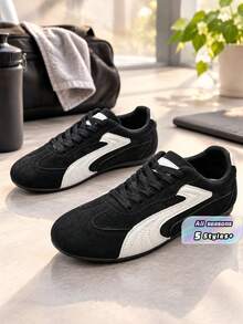 Plus Size Women'S Summer Casual Flat Soft Sole Patchwork Outdoor Sports Shoes, Lightweight Spring/Autumn Student Sneakers - Black 6212 - View 1