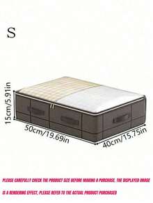 SHEIN 1PC Bedroom Storage Gods, Large-Capacity Bedding Organizer, Multi-Functional Storage Bag Under The Bed, Clothing Storage Bag, Make Your Space Well Organized, Fabric Folding Storage Box, Space Magician, Convenient Access - Grey - View 16