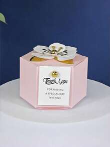 10 piezas Cajas de embalaje de regalo hexagonales de varios colores delicadas con tarjetas de agradecimiento, accesorios de flores de papel, cajas de regalo para bodas, compromisos, cumpleaños, inauguración de casa, fiestas de vacaciones, banquetes y embalaje de regalos en general - Multicolor - Ver 16