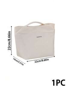Haus Hana 1PC Insulated Lunch Tote Bag, Polyester Fabric Minimalist Solid Color, Thermal Heat Preservation Large Capacity Handheld Meal Container Pouch, Stylish Daily Carry Accessory, For Office Workers Students Commuting Picnic Outdoor Gathering - Multicolor - View 18