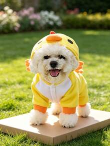 1件 S-XL 聚酯纖維恐龍圖案紫色寵物連帽衛衣服裝，適合小型犬，萬聖節派對冬季保暖可愛小狗套裝 - E - 查看 8