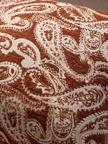 SHEIN One Piece (No Filler) Paisley Pattern Pillow Cover, Caramel Color Fashionable Retro Luxury Jacquard Chenille Cushion Cover, Suitable For Daily Home, Sofa, Bed Bedroom, Decorative Pillowcase, Universal In Spring, Summer, Autumn And Winter - Rust - View 4
