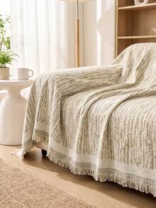 1Pc Four-Season Universal Chenille Non-Slip Sofa Cover Is Suitable For Family Living Room And Other Room Decoration Non-Slip Sofa Towel, Machine Washable Hand-Washed Sofa Cover Towel Soft Non-Fading Bedroom Decoration Pet-Friendly Protective Cover - Dark coffee - View 3