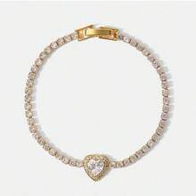MOTF PREMIUM Vòng tay đính đá quý trắng mạ vàng 18K phong cách thanh lịch - Vàng - Xem 11
