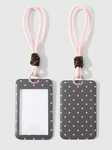 ROMWE Anime 1 Gantungan Kunci/Liontin Tas DIY Motif Bintang Polka Dot Cokelat Klasik Sederhana dan Modis, Cocok untuk Kartu Pelajar, Kartu Identitas, dan Polka Dot, Cocok untuk Pemakaian Sehari-hari - Coklat - View 1