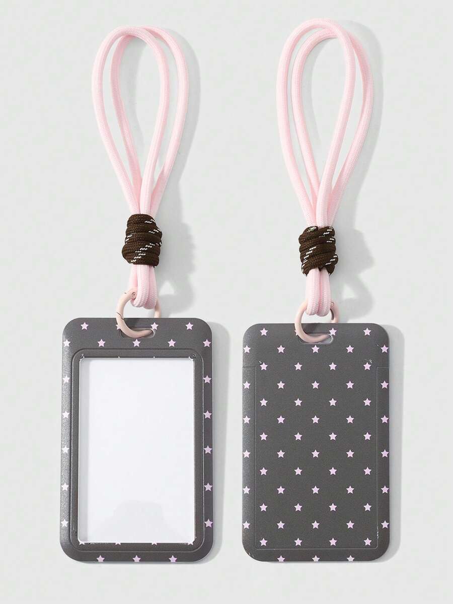 ROMWE Anime 1 Gantungan Kunci/Liontin Tas DIY Motif Bintang Polka Dot Cokelat Klasik Sederhana dan Modis, Cocok untuk Kartu Pelajar, Kartu Identitas, dan Polka Dot, Cocok untuk Pemakaian Sehari-hari - Coklat - View 1