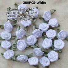 Mini Handmade Roses Flower Artificial Satin Ribbon Rosettes Fabric Appliques For Wedding Decoration Craft Sewing Accessories - Multicolor - View 16