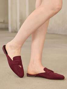 MOTF PREMIUM COMFORTABLE MINIMALIST ROUND TOE WOMEN FLAT SHOES FOR CHRISTMAS - Dark burgundy - View 8