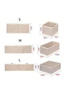 Foldable Cloth Storage Box Fabric Drawer Organizer Closet Organizer For Wardrobe Storage Hanging Closet Organizer Multi-Use Storage Bin With Divider For Clothing Apparel Accessories Bedroom Organization Home Decor Storage Solution - Beige - View 12