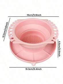 1pc Foldable Silicone Painting Brush Cleaner With Drying Rack And Storage Tray - Portable Washing Mat With Textured Base, Soft Silicone Material, Available In Pink, Blue, And Apricot, With Brush Holder, Suitable For Organizing Paint Brushes, Ideal - Multicolor - View 13