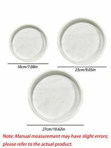 Dresser Tray, Silicone Round Tray, Decorative Storage Organizer Rack, Suitable For Bathrooms, Toilet Tanks, Bedrooms And Kitchen Countertops. It Can Store Jewelry, Candles, Lotion Bottles, Cosmetics And More, Marble‑White - Round marble - View 4