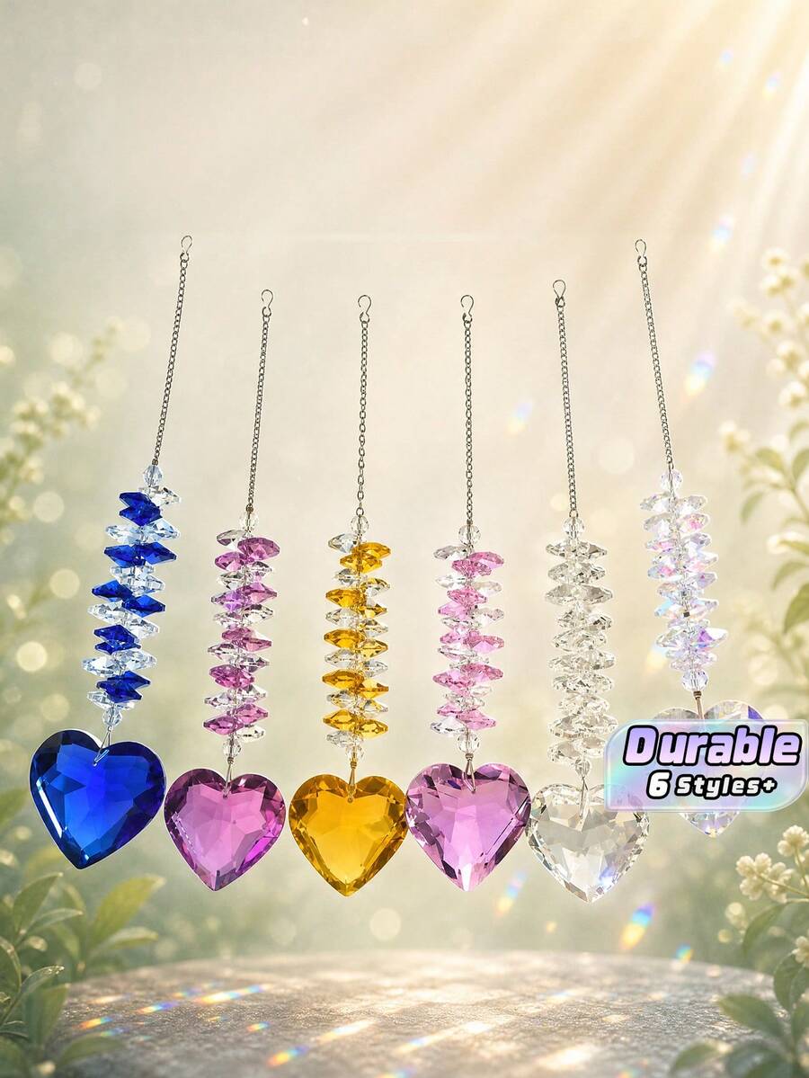 Heart Crystal Prism Suncatcher, Crystal Hanging Ornament For Living Room, Garden Window Decor - multicolor - View 1