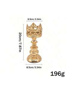 Vintage European Crown Candle Holder, Electroplated Iron Candlestick, Aromatherapy Candle Tray Decor Ornament, Tabletop Candle Container For Home Decor - Multicolor 4 - View 15