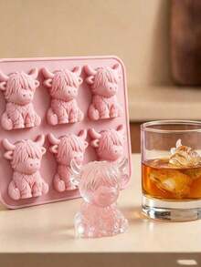 Cute Three-Dimensional Cow-Shaped Ice Cube Mold, Multi-Functional Chocolate Mold For Home. Ice Cube Tray For Refrigerator, Suitable For Home, Bar, Club, Whiskey, Parties, And Gifts - Small Mountain Cow Ice Cube Mold, Kitchen Accessory, Household - Multicolor - View 5