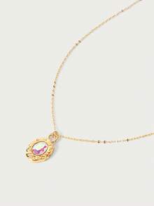 Glisma 18K Glass Diamond Necklace - Gold - View 13