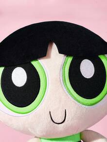 THE POWERPUFF GIRLS X SHEIN 1件卡通毛絨娃娃，由柔軟材質製成，配有精緻刺繡，可放置在沙發或車內作為裝飾，適合作為禮物 - 黑色 - 查看 4