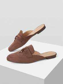 MOTF PREMIUM COMFORTABLE MINIMALIST ROUND TOE WOMEN FLAT SHOES FOR CHRISTMAS - Chocolate Brown - View 9