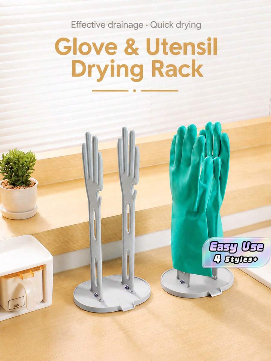 Kitchen Glove Drying Rack, No-Drill Wall-Mounted Glove Storage Rack, Desktop Vertical Design, Easy Access - Multicolor - View 1