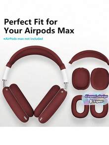Ốp bảo vệ silicone 3 trong 1 cho Max, bảo vệ đệm tai/cốc tai/băng đô, tương thích với tai nghe Max, vỏ bảo vệ silicone mềm, tương thích với Apple Max mẫu USB-C mới (2020/2024 dùng chung) - Nhiều màu - Xem 2