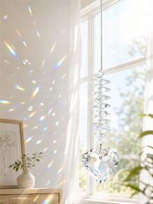 Heart Crystal Prism Suncatcher, Crystal Hanging Ornament For Living Room, Garden Window Decor - multicolor - View 6