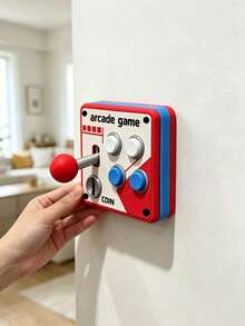 1 pieza Panel de interruptor de joystick de arcade retro impreso en 3D, botón estéreo, interruptor auxiliar, pegatina de control para decoración de placa de pared 86 - panel de interruptores - Ver 5