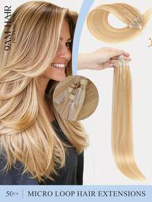 12-22 Inch Micro Loop Hair Extensions Human Hair,Color S27-613,Caramel Brown To 613 Blonde,Straight Women'S Hair Additions For Daily Use,Natural Look,Adds Volume & Length,Fit For All Hair Types & Ethnicities,Length Enhancement,Natural Appearance - S27-613 - View 1