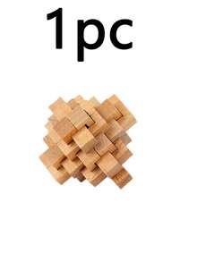 1 Set Of Wooden Kongming Lock / Luban Lock Toys, Brain-Teasing Stress Relief Puzzle Games For Adults With Comprehensive Intellectual Development Solutions, Office Desktop Toys, Metal Puzzles, IQ Puzzles, Lock Puzzles, Jigsaw Puzzles, - Multicolor - View 9
