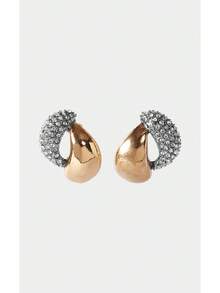 Noxbound Droplet-Shaped Gold Contrasting Earrings Women's Earrings - Droplet earrings - View 1