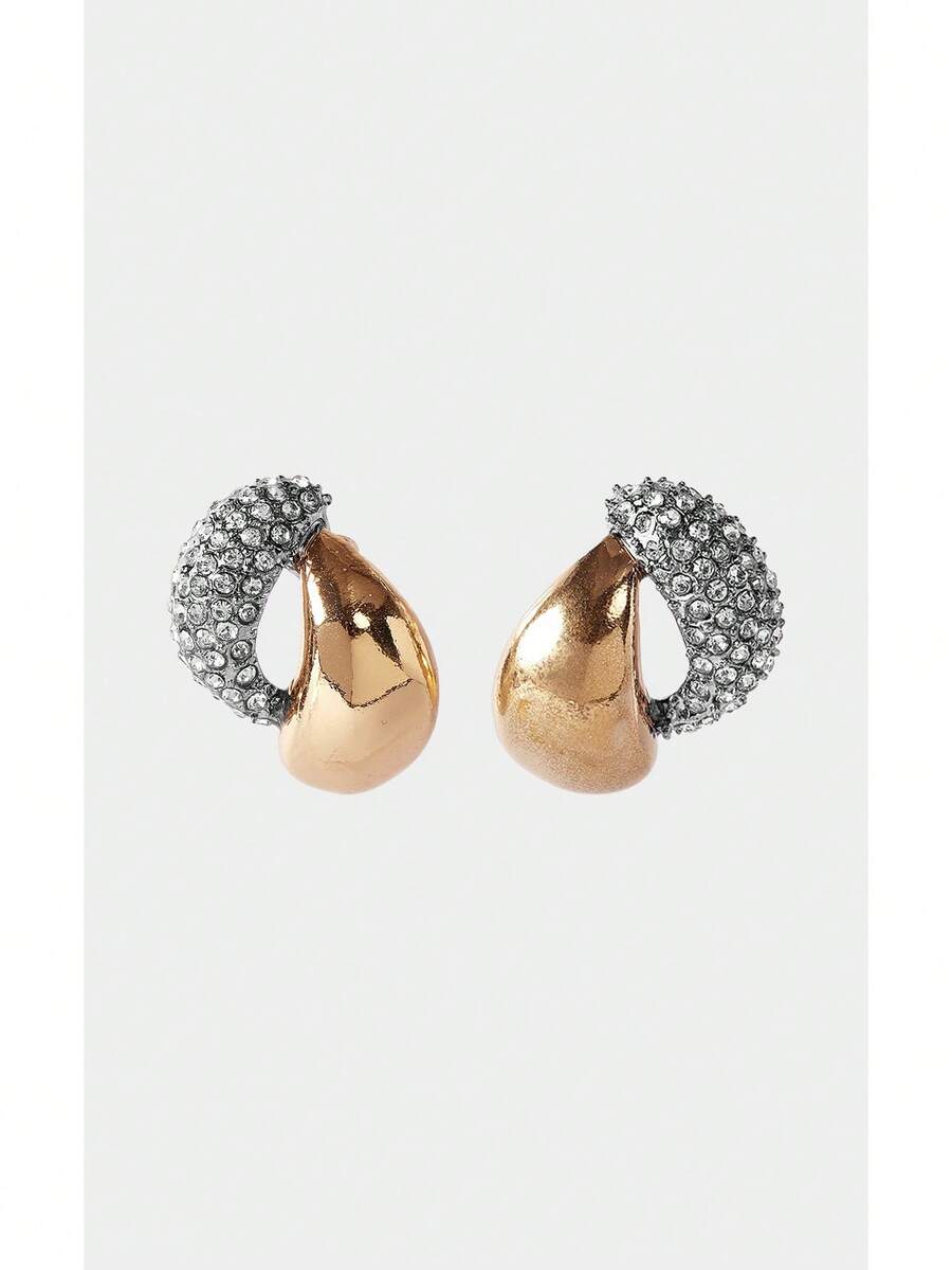 Noxbound Droplet-Shaped Gold Contrasting Earrings Women's Earrings - Droplet earrings - View 1