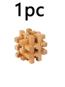 1 Set Of Wooden Kongming Lock / Luban Lock Toys, Brain-Teasing Stress Relief Puzzle Games For Adults With Comprehensive Intellectual Development Solutions, Office Desktop Toys, Metal Puzzles, IQ Puzzles, Lock Puzzles, Jigsaw Puzzles, - Multicolor - View 10