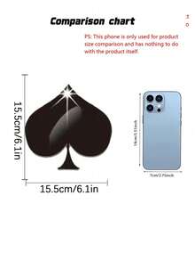 1pc Black Popular Poker Card Mirror Wall Sticker, Living Room, Bedroom Decoration, Sofa, TV Background Wall Decoration, Three-Dimensional Wall Sticker - one-size - View 3