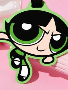 THE POWERPUFF GIRLS X SHEIN Label Koper PVC Polisi Wanita Kecil Feitian - Hijau - View 4