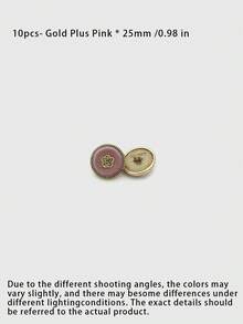 1 Pack 10 Pcs Flocked Rose Shaped Metal Buttons Round Flower Decorative Fasteners For Sweaters Windbreakers Suits Coats Outerwear Hand‑Sewn Clothing Sewing Accessories - 10pcs - View 19