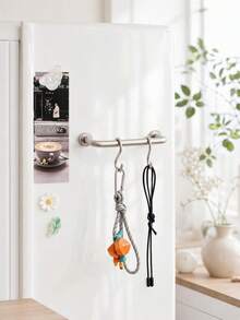 Haus Hana Creative Stainless Steel Magnetic Refrigerator Rod, No‑Drill Fridge Magnet Hanger, Simple Organizer For Kitchen Rags & Hand Towels - Multicolor - View 1