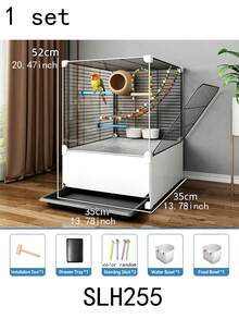 Mobile Bird Cage With Fecal Tray, Assembled Iron Breathable Mesh Cage, Easy To Clean Pet Bird Villa - Assembly Type - View 6
