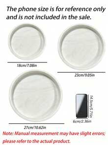 Dresser Tray, Silicone Round Tray, Decorative Storage Organizer Rack, Suitable For Bathrooms, Toilet Tanks, Bedrooms And Kitchen Countertops. It Can Store Jewelry, Candles, Lotion Bottles, Cosmetics And More, Marble‑White - Round marble - View 3