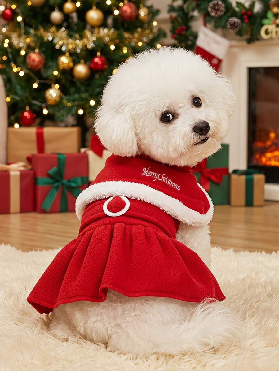 PETSIN Pet Bells, Christmas Dresses, Festive Dog Dresses - Red - View 1