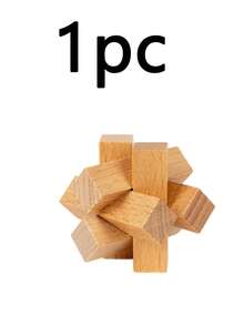 1 Set Of Wooden Kongming Lock / Luban Lock Toys, Brain-Teasing Stress Relief Puzzle Games For Adults With Comprehensive Intellectual Development Solutions, Office Desktop Toys, Metal Puzzles, IQ Puzzles, Lock Puzzles, Jigsaw Puzzles, - Multicolor - View 13