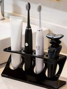 Multifunctional Bathroom Storage Rack With Toothbrush Holder, Drainable Organizer For Bathroom & Kitchen Countertop, Stylish And Practical - Multicolor - View 7