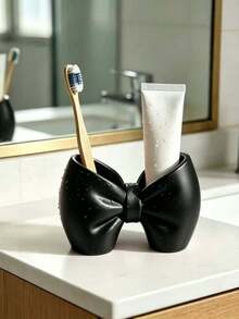 Bow Shaped Cosmetic Storage Box, Toothbrush Holder, Suitable For Makeup Brushes, Eyebrow Pencils, Eyelash Brushes And Hair Accessories, Household Use - Multicolor - View 2