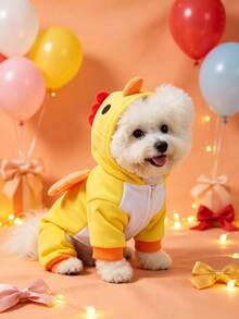 1件 S-XL 聚酯纖維恐龍圖案紫色寵物連帽衛衣服裝，適合小型犬，萬聖節派對冬季保暖可愛小狗套裝 - E - 查看 4
