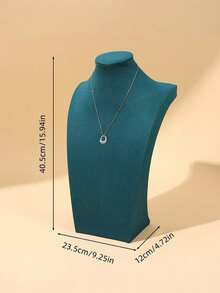 1-Piece Velvet Jewelry Display Mannequin, Necklace Stand, Jewelry Neck Model Hanger, Countertop Or Showcase Jewelry Necklace Display Prop, Organizing Rack - Green - View 9